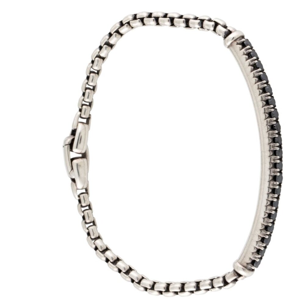 DAVID YURMAN DIAMOND 1.33CTW STERLING SILVER 925 METRO LINK BRACELET - Picture 6 of 7